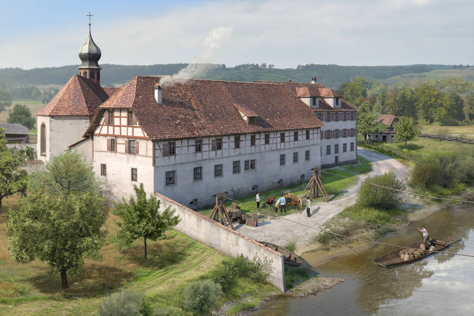 Zoom: Museum Gnadenthal, Reusspark, Niederwil, wissenschaftliche Illustration, Fährbetreibe Reuss, Kloster Gnadenthal